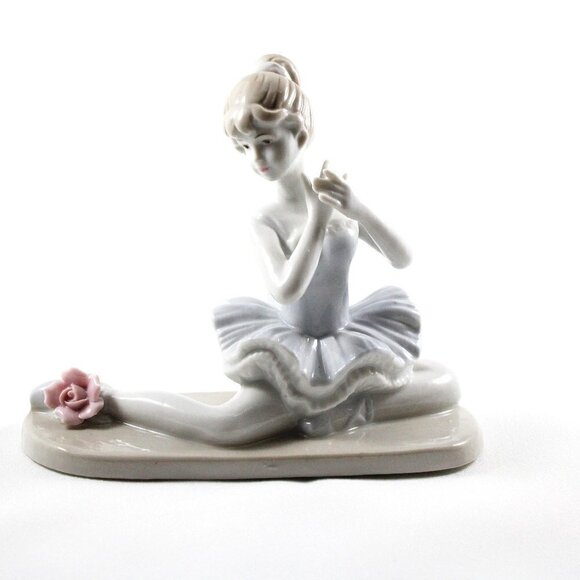 Ballerina Sitting Gracefully Porcelain Figurine - Picture 1 of 8